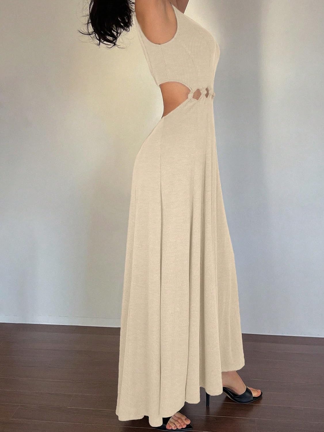 2025 Plain Maxi Long Dress for Women Sleeveless V-Neck Long Elegant Dress - Image 5
