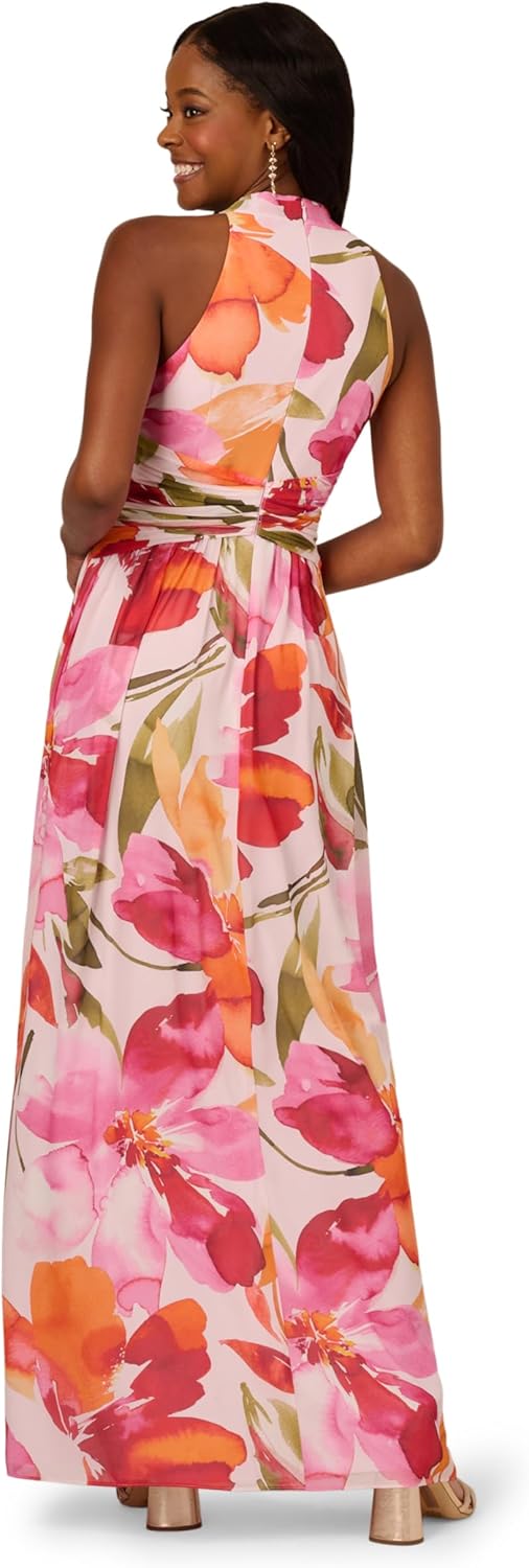 Adrianna Papell Women's Floral Chiffon Ring Gown - Image 2