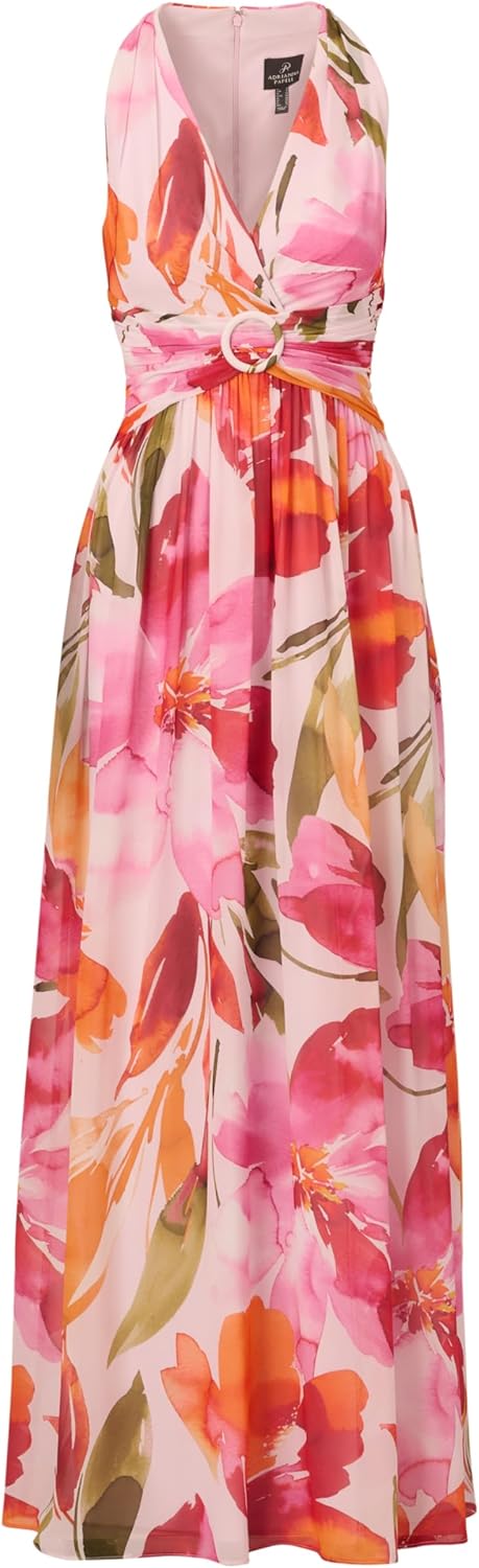Adrianna Papell Women's Floral Chiffon Ring Gown - Image 5