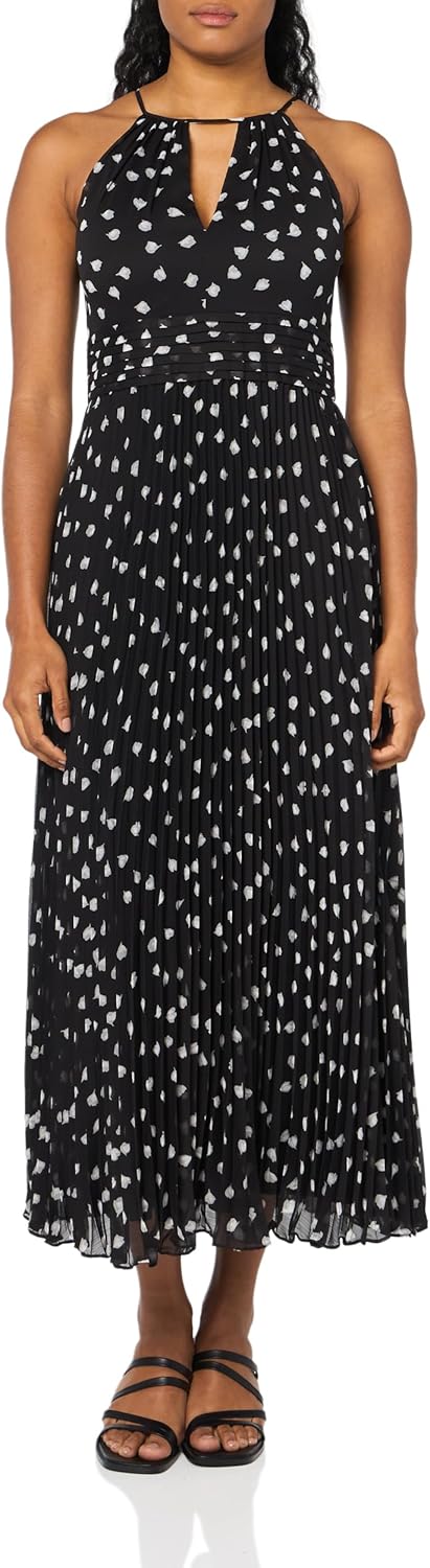 Adrianna Papell Women's Print Pleat Ankle Dress