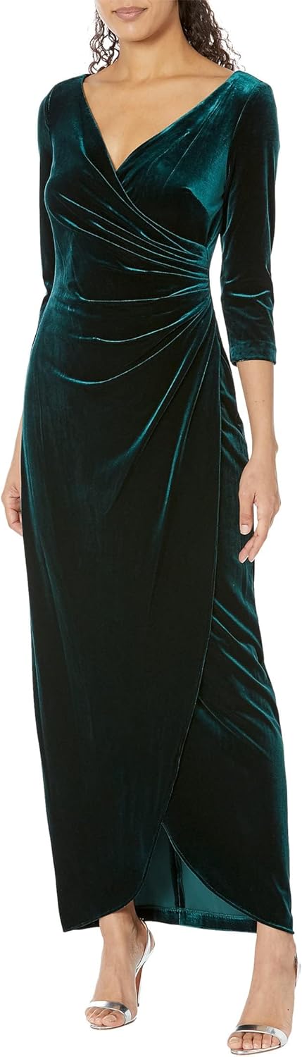 Alex Evenings Women's Long 3\/4 Sleeve Velvet Dress - Image 6