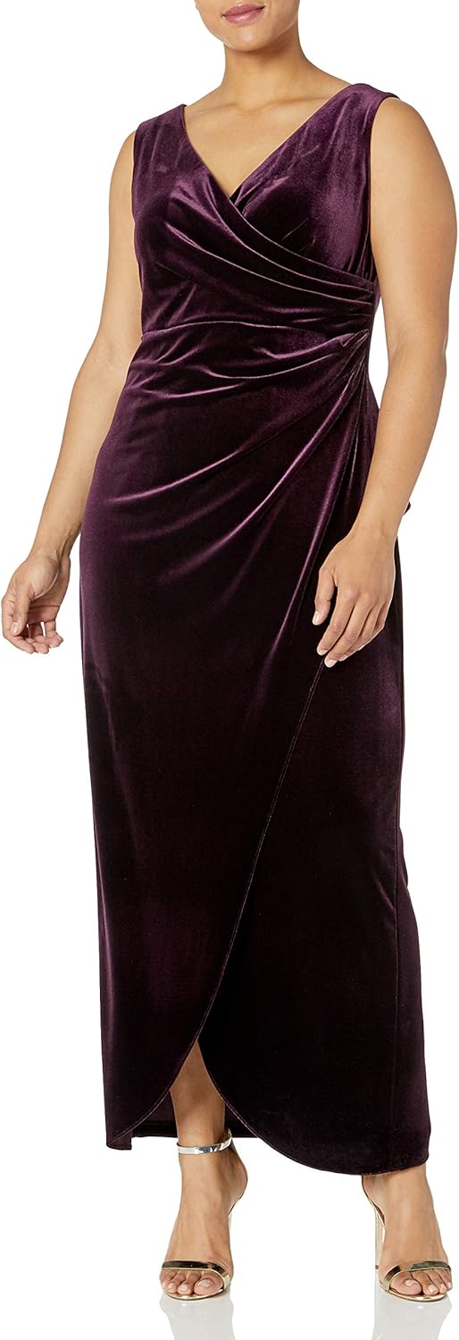 Alex Evenings Women's Plus Size Long Velvet Dress - Image 7