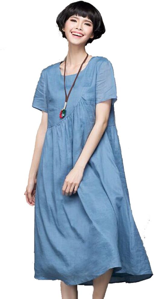 Angel&Lily Linen Loose fit Casual Work Long Maxi Dress plus1x-10x - Image 4