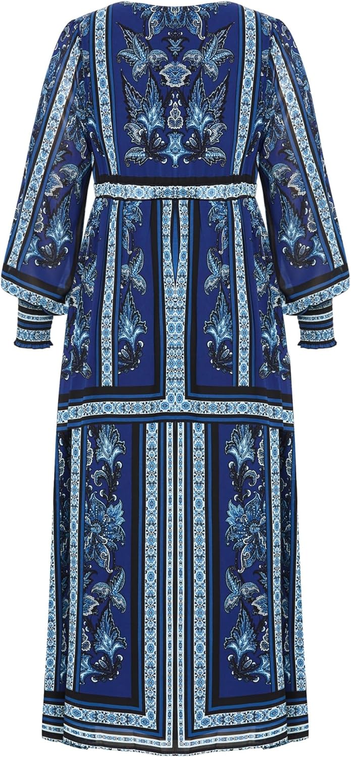 Avenue Women's Plus Size Serene Placement Sleeved Maxi Dress - Image 5