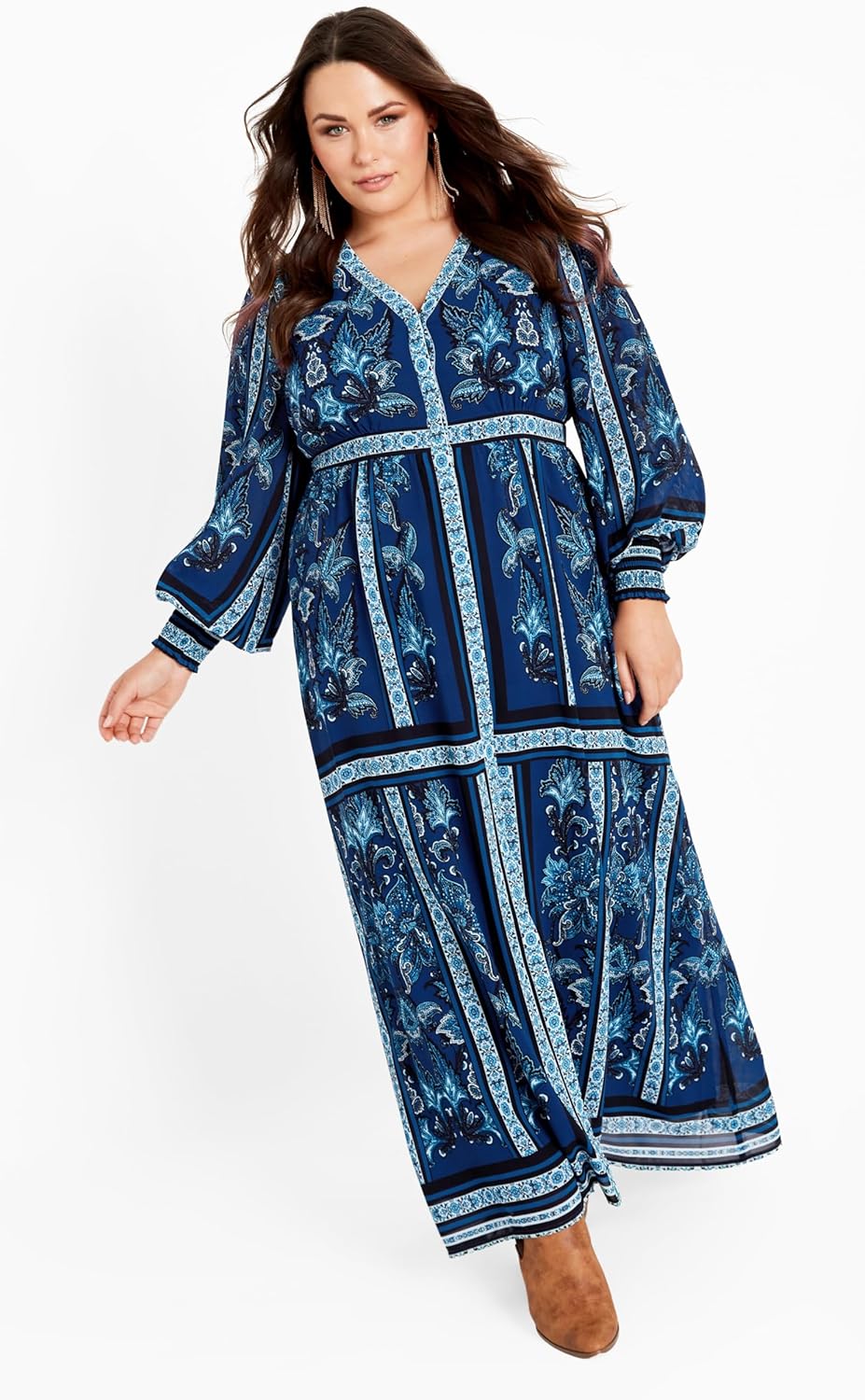 Avenue Women's Serene Placement Sleeved Maxi Dress - Image 2