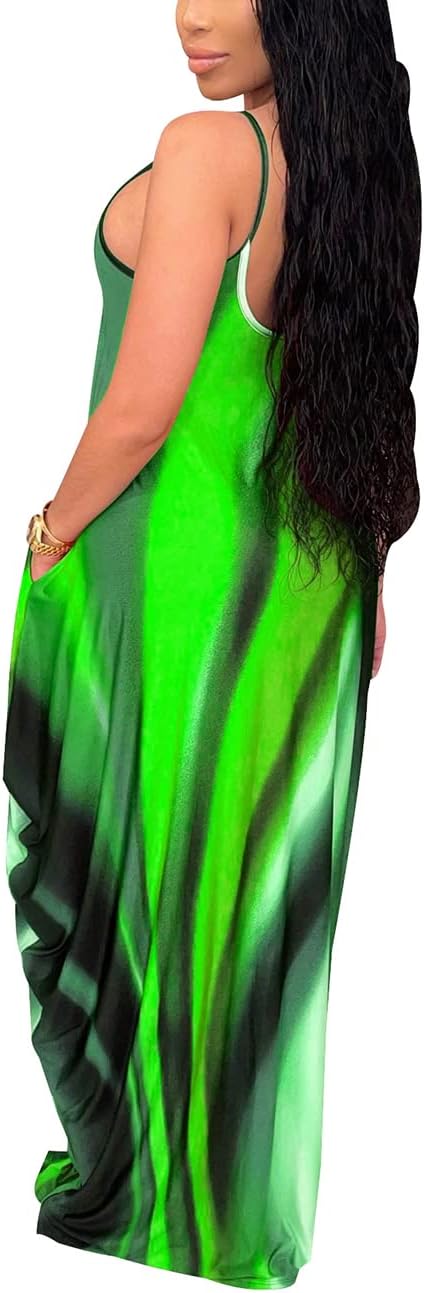 BessCops Summer Maxi Dresses for Women 2025 Plus Size Sundresses Casual Fashion Sleeveless Loose Long Sexy Dress with Pockets - Image 2