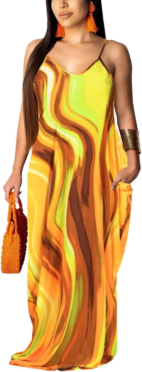 BessCops Summer Maxi Dresses for Women 2025 Plus Size Sundresses Casual Fashion Sleeveless Loose Long Sexy Dress with Pockets - Image 16