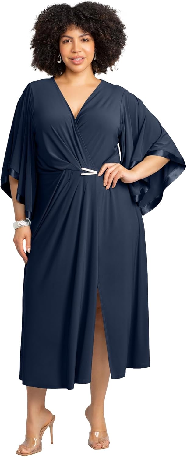 Catherines Women's Plus Size V-Neck Twist Maxi Dress - Image 5