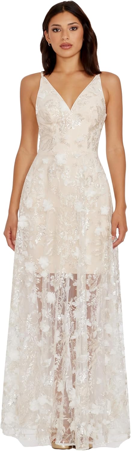 Dress the Population Women's Sidney Fit and Flare Maxi Dress