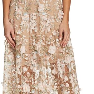 Dress the Population Women's Sidney Sleeveless Plunge Neckline Fit and Flare Maxi Dress