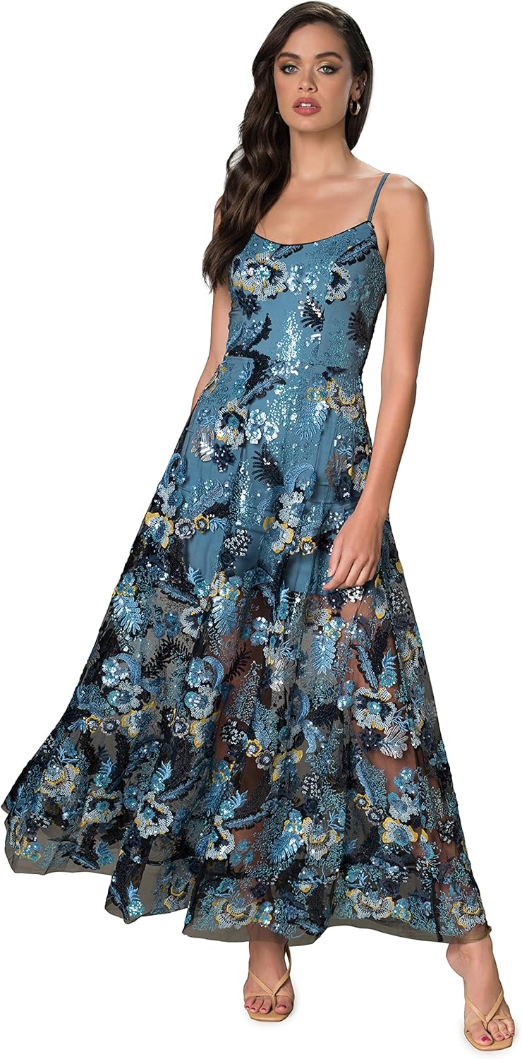 Dress the Population Women's Umalina Fit and Flare Maxi Dress