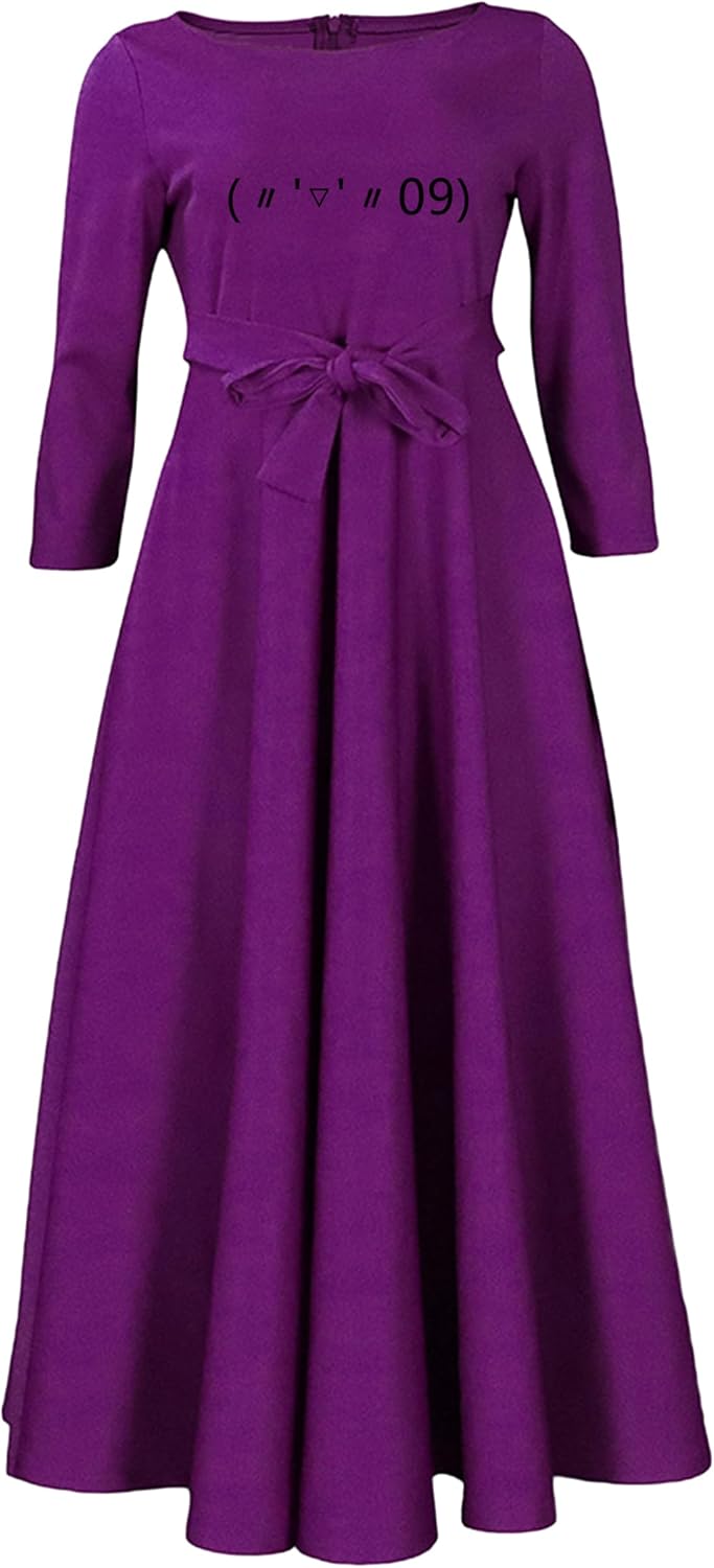 EIDEFE Womens Elegant Soft Long Sleeve Dresses Oversize Fashion Maxi Dress Slim Dresses - Image 5