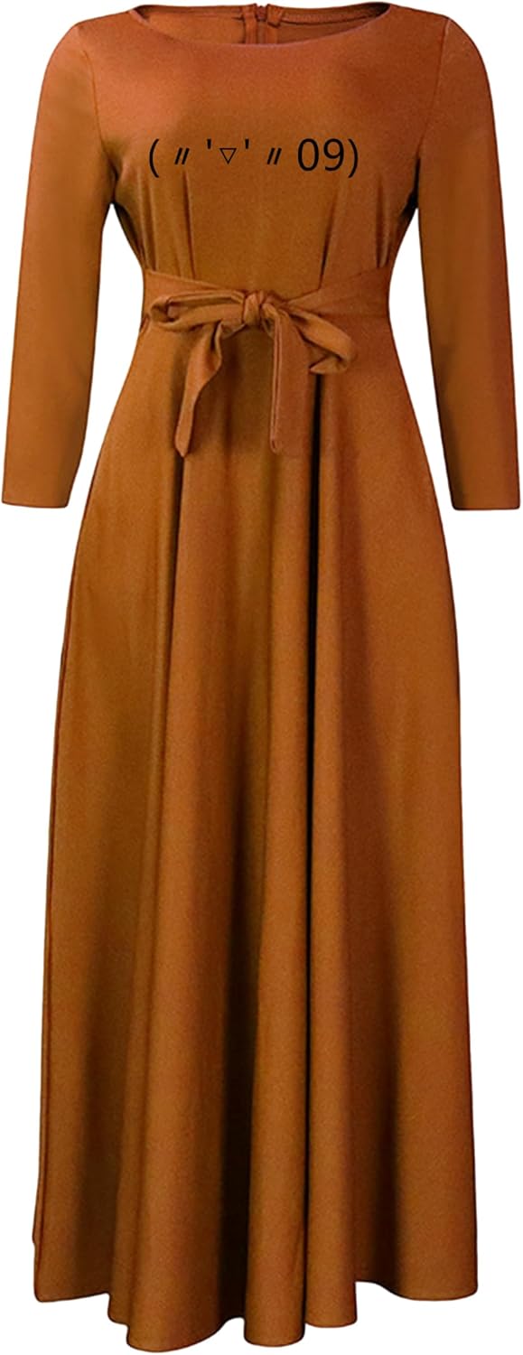 EIDEFE Womens Elegant Soft Long Sleeve Dresses Oversize Fashion Maxi Dress Slim Dresses - Image 11