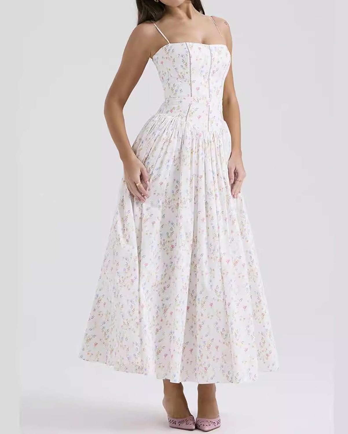 houstil Women's Strap Casual Wedding Guest Summer Dress Maxi Corset Holiday Party Beach Cocktail Evening Dresses - Image 7