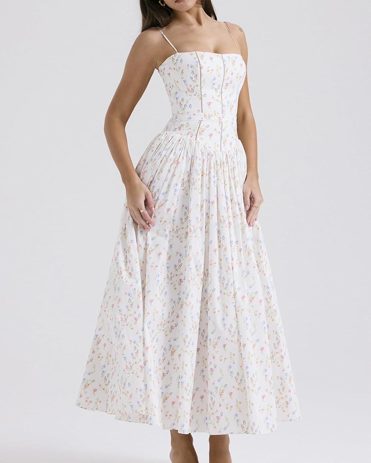 houstil Women's Strap Casual Wedding Guest Summer Dress Maxi Corset Holiday Party Beach Cocktail Evening Dresses - Image 4