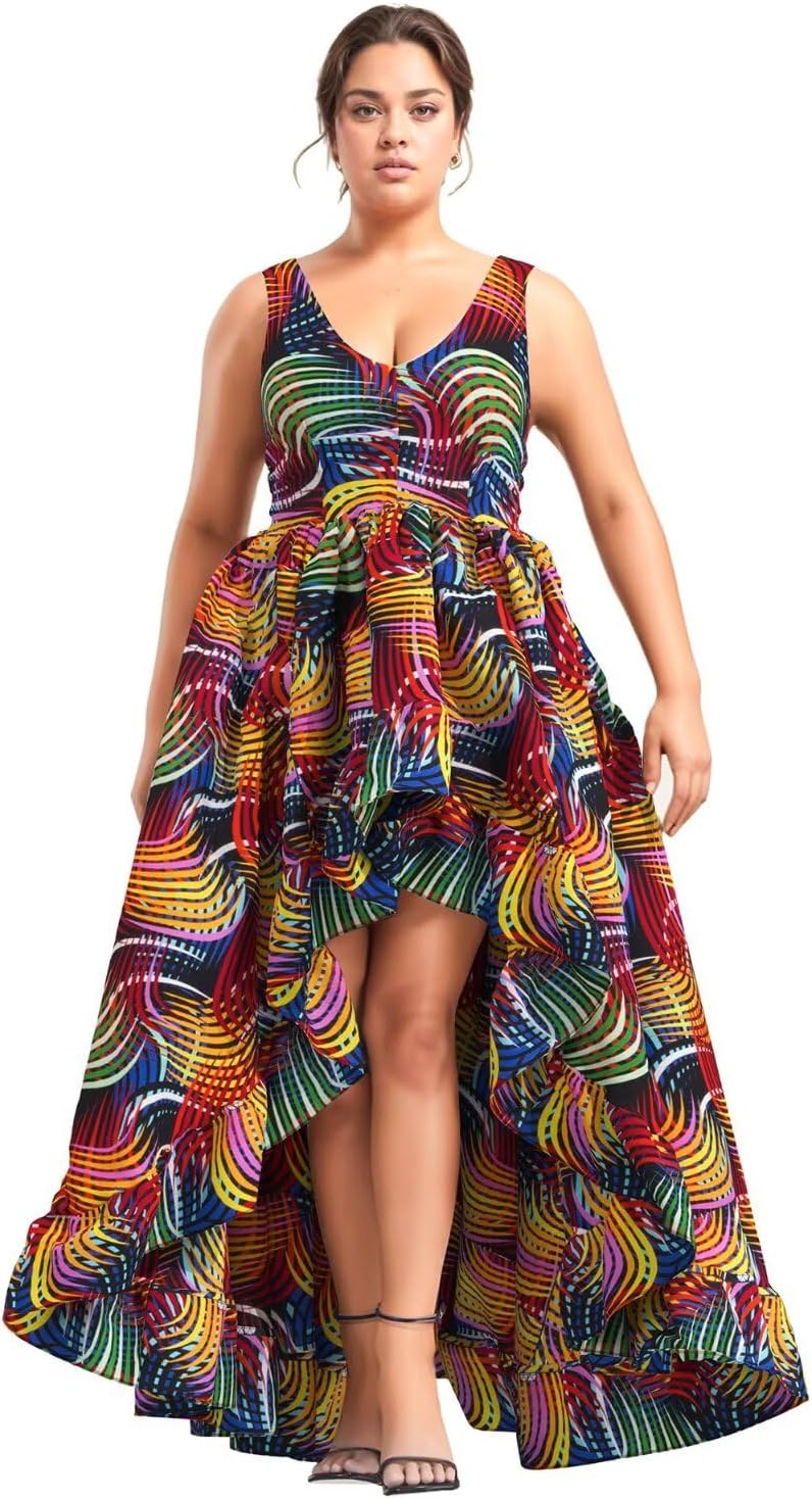 iooiooi African Dresses for Women Party Robe Plus Size Print Dashiki Dinner Dress - Image 20