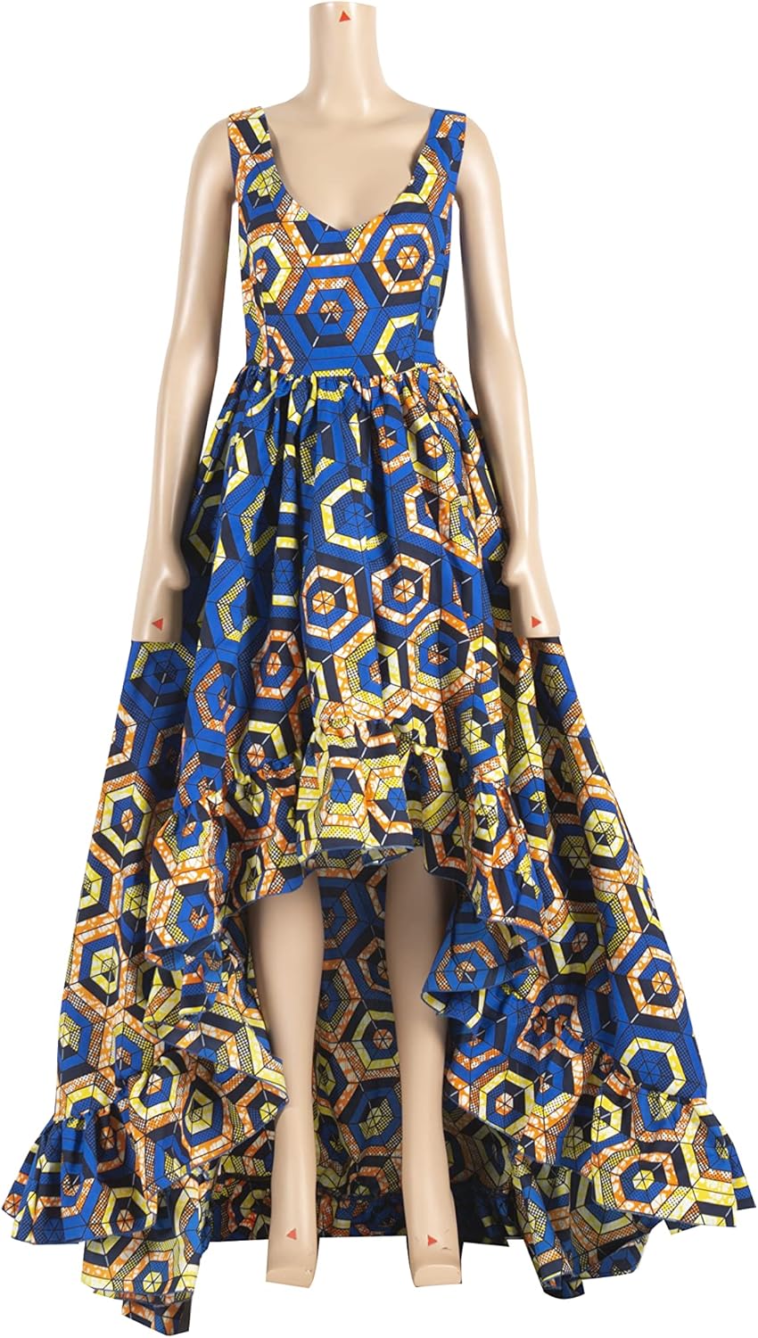 iooiooi African Dresses for Women Party Robe Plus Size Print Dashiki Dinner Dress - Image 2