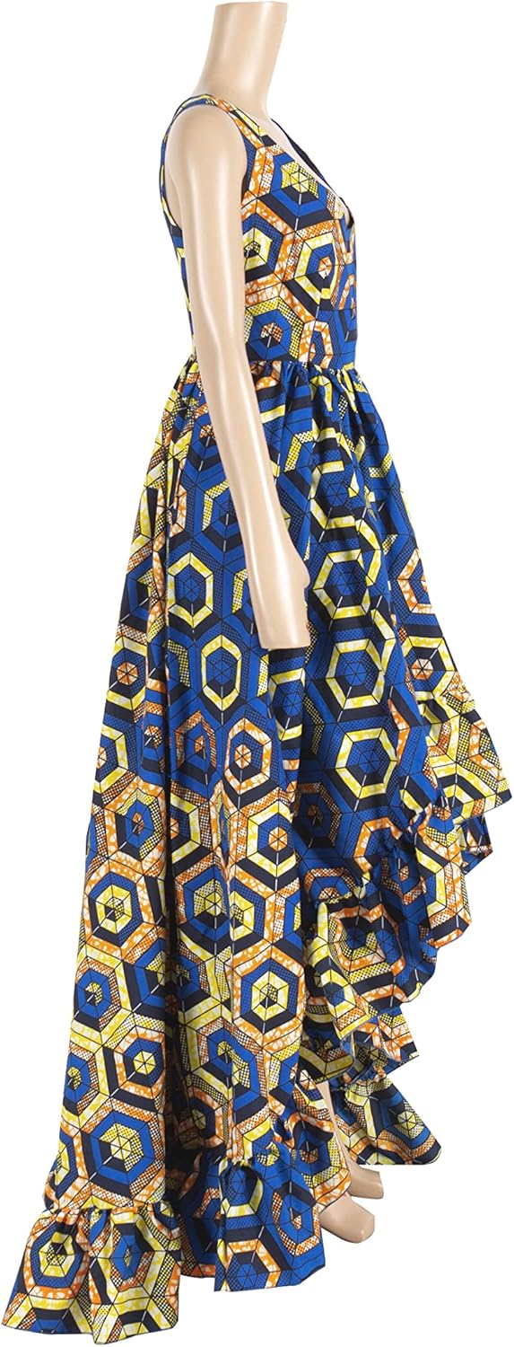 iooiooi African Dresses for Women Party Robe Plus Size Print Dashiki Dinner Dress - Image 3