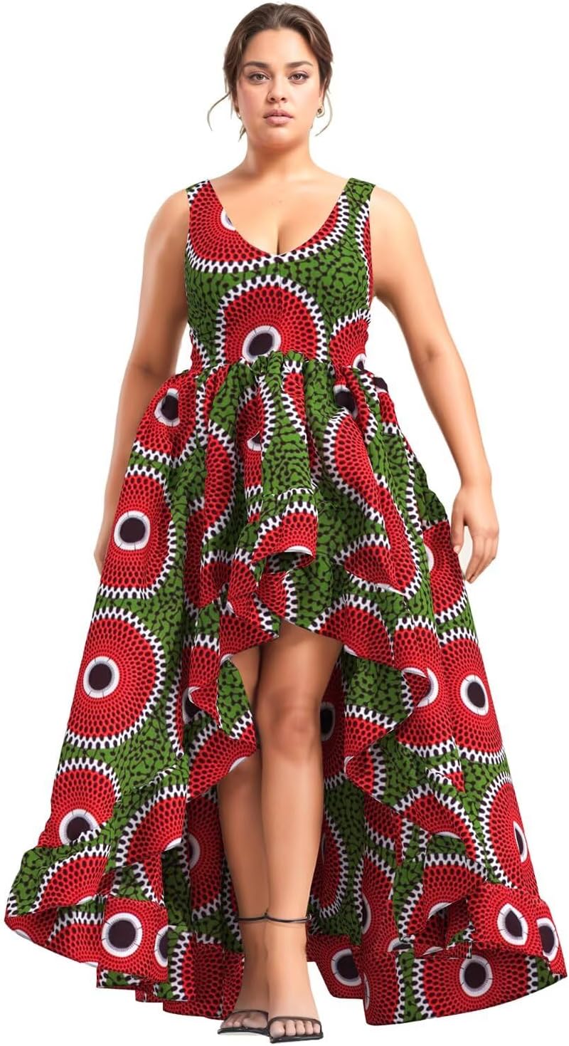 iooiooi African Dresses for Women Party Robe Plus Size Print Dashiki Dinner Dress - Image 19