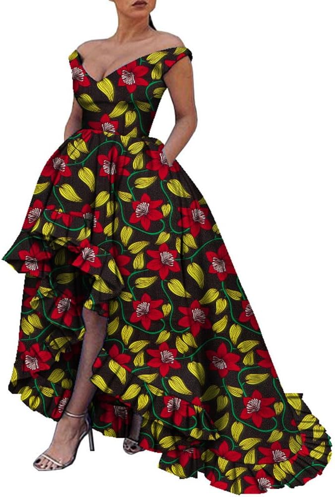 iooiooi African Dresses for Women Party Robe Plus Size Print Dashiki Dinner Dress - Image 7