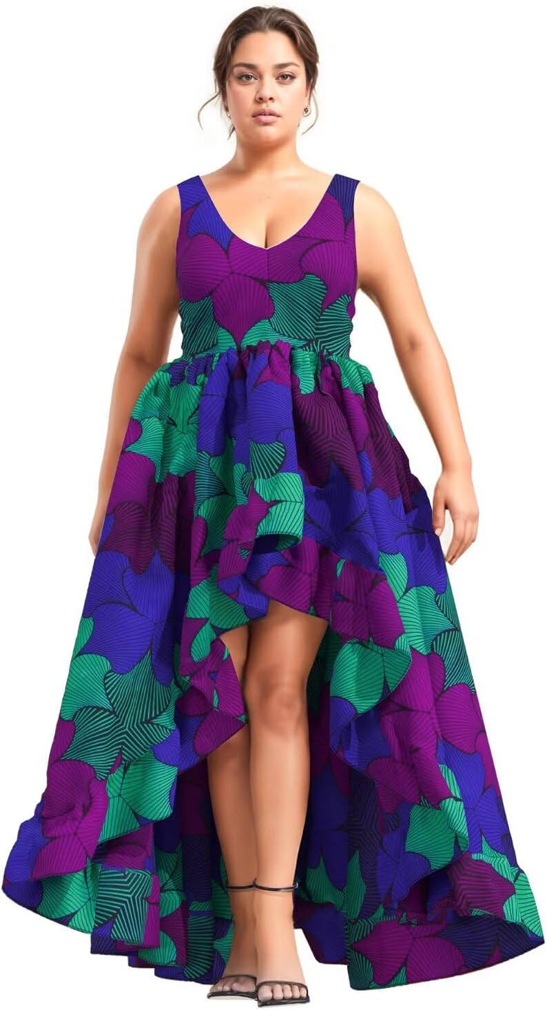 iooiooi African Dresses for Women Party Robe Plus Size Print Dashiki Dinner Dress - Image 16