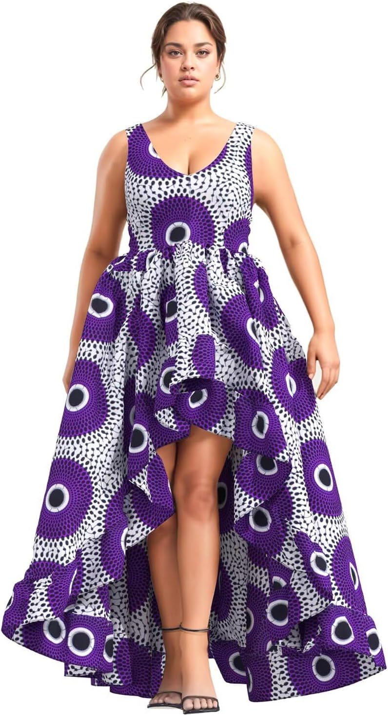 iooiooi African Dresses for Women Party Robe Plus Size Print Dashiki Dinner Dress - Image 15
