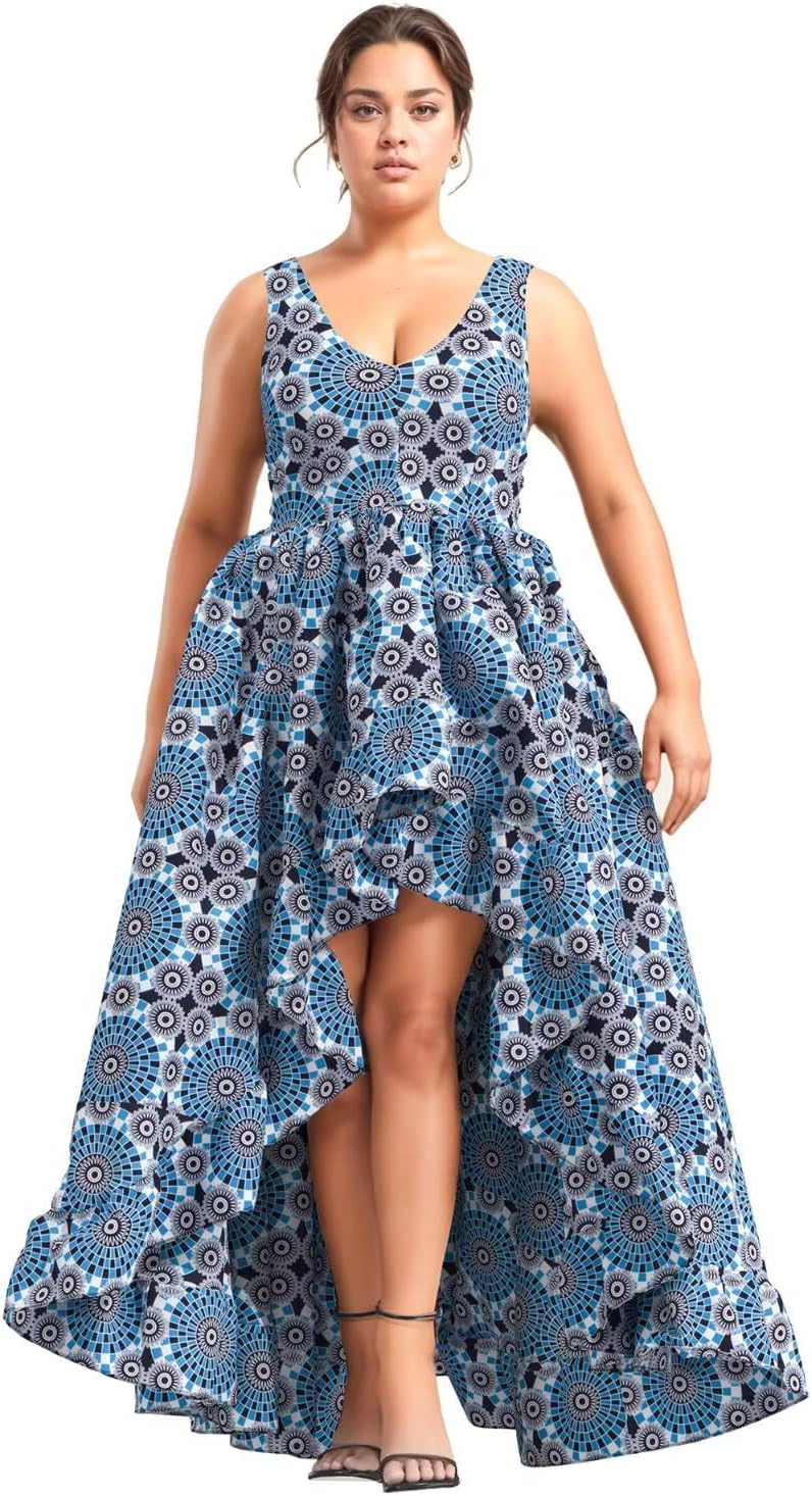 iooiooi African Dresses for Women Party Robe Plus Size Print Dashiki Dinner Dress - Image 23