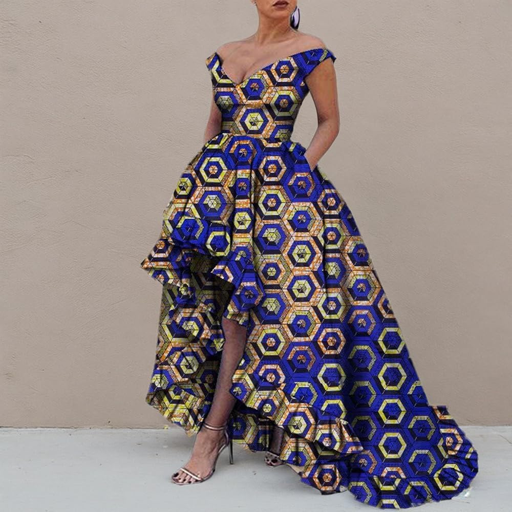 iooiooi African Dresses for Women Party Robe Plus Size Print Dashiki Dinner Dress - Image 6