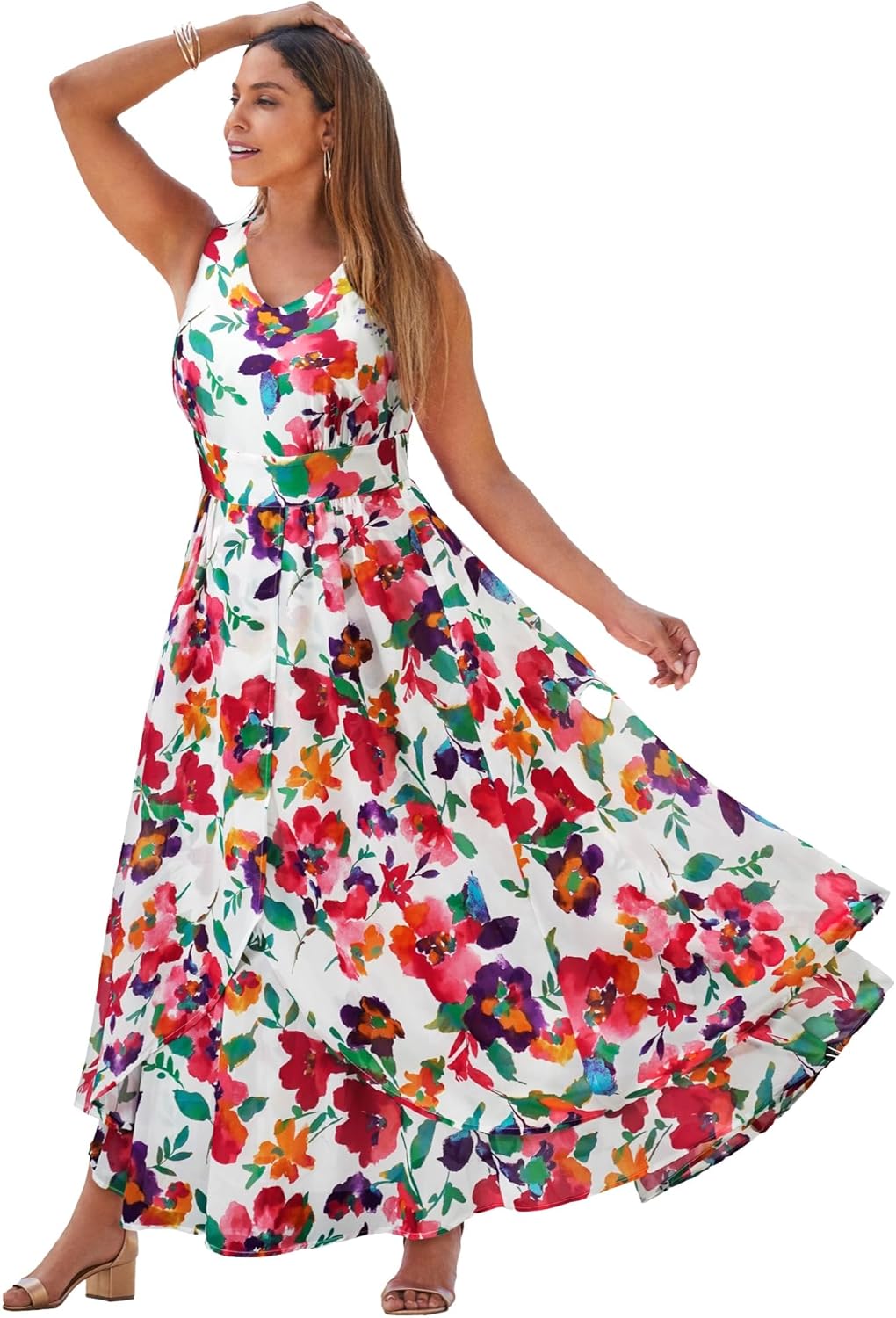 Jessica London Women's Plus Size Georgette Flyaway Maxi Dress - Image 4