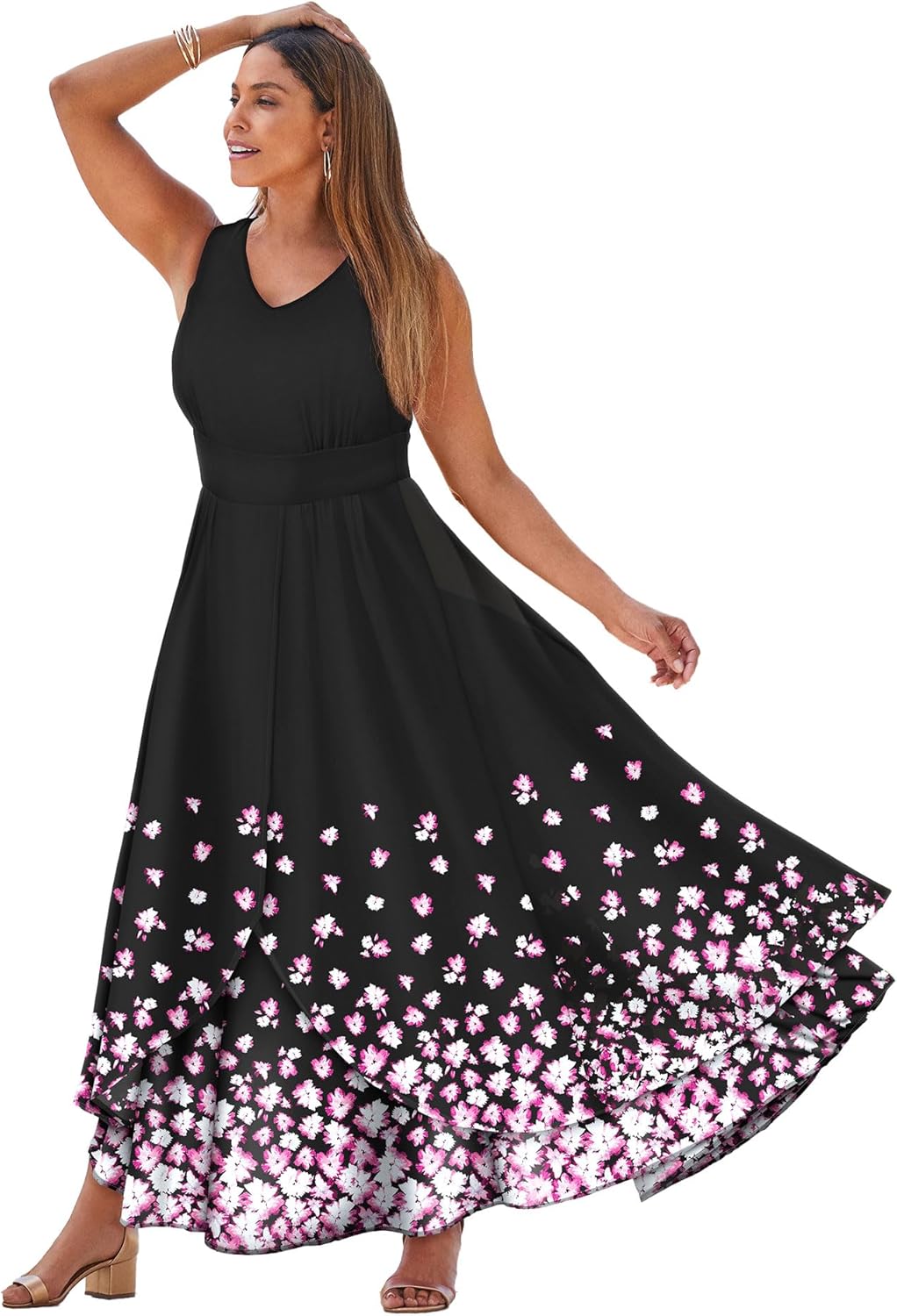 Jessica London Women's Plus Size Georgette Flyaway Maxi Dress - Image 7