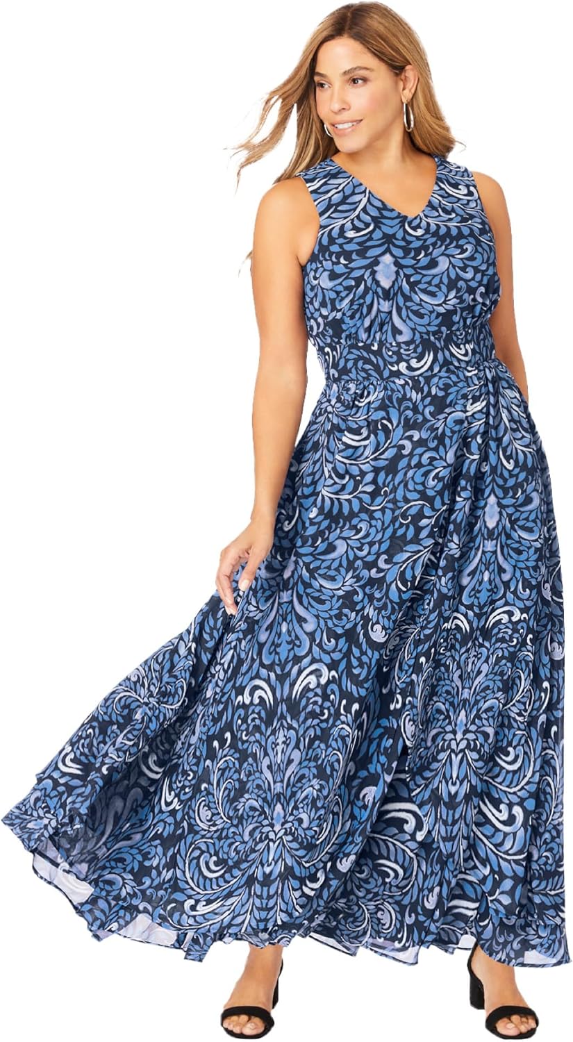 Jessica London Women's Plus Size Georgette Flyaway Maxi Dress - Image 8