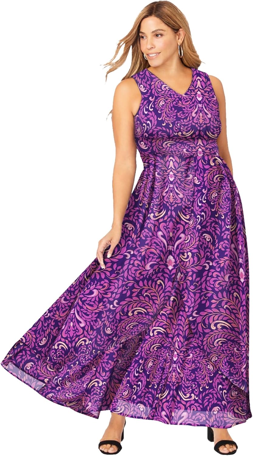Jessica London Women's Plus Size Georgette Flyaway Maxi Dress - Image 5