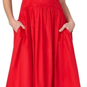 Joe's Women's The Mara Fit and Flare Thin Strap Maxi Dress with Pockets