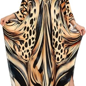 KEYLORTING Women\u2019s Kaftan Beach Cover Up Dress Plus Size Summer Swimsuit Loungewear Maxi Dress