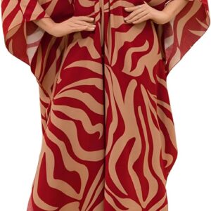 KEYLORTING Women\u2019s Kaftan Beach Cover Up Dress Plus Size Summer Swimsuit Loungewear Maxi Dress