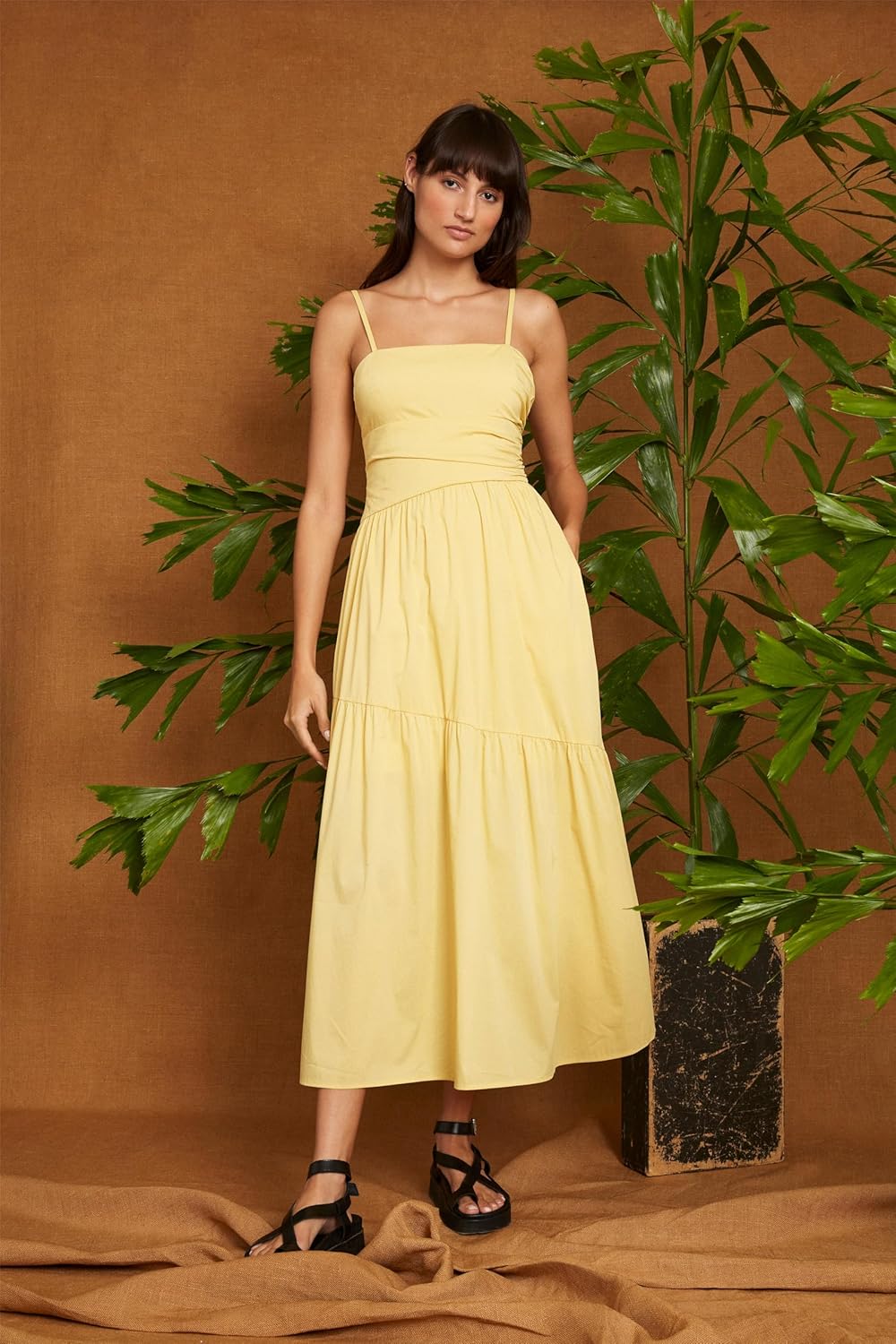 Luxely Spaghetti Strap Angled Tiered Maxi Pockets | Summer Casual Dresses for Women - Image 6