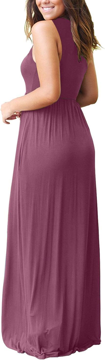 MOLERANI Women's Loose Plain Maxi Dresses Casual Long Dresses with Pockets - Image 3