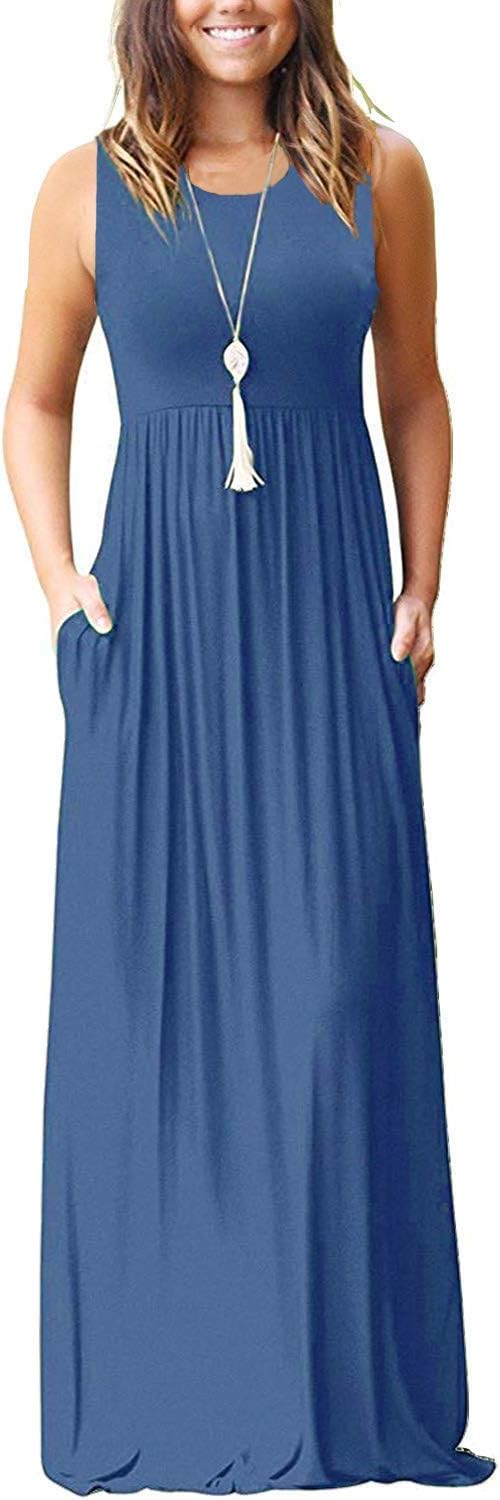 MOLERANI Women's Loose Plain Maxi Dresses Casual Long Dresses with Pockets - Image 27