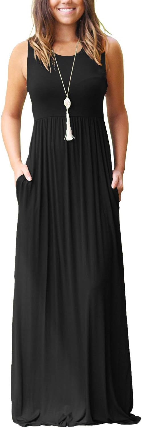 MOLERANI Women's Loose Plain Maxi Dresses Casual Long Dresses with Pockets - Image 36