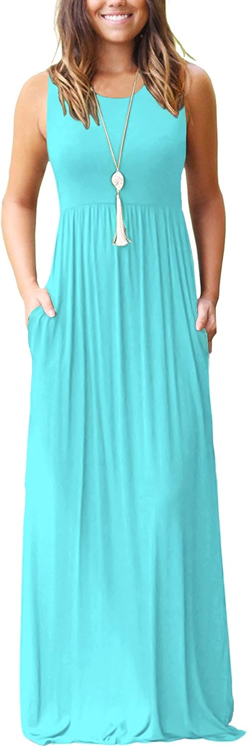 MOLERANI Women's Loose Plain Maxi Dresses Casual Long Dresses with Pockets - Image 8