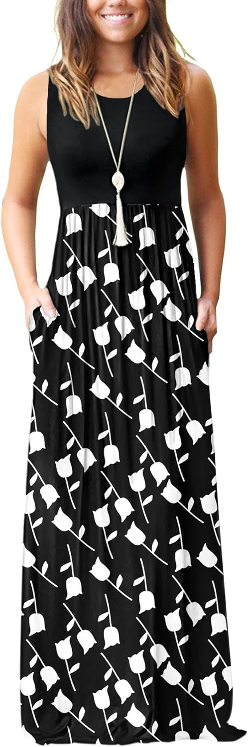 MOLERANI Women's Loose Plain Maxi Dresses Casual Long Dresses with Pockets - Image 44