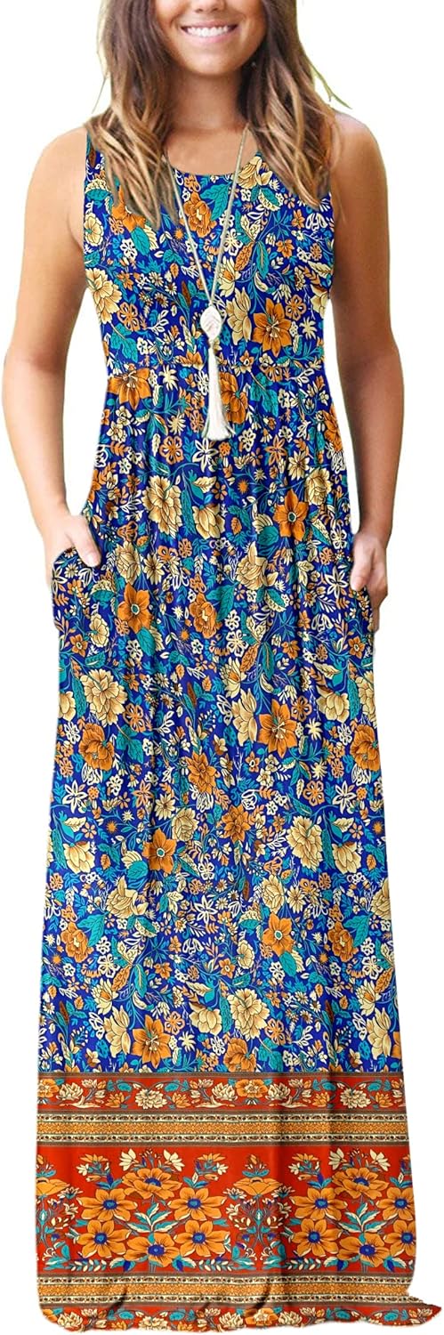 MOLERANI Women's Loose Plain Maxi Dresses Casual Long Dresses with Pockets - Image 50