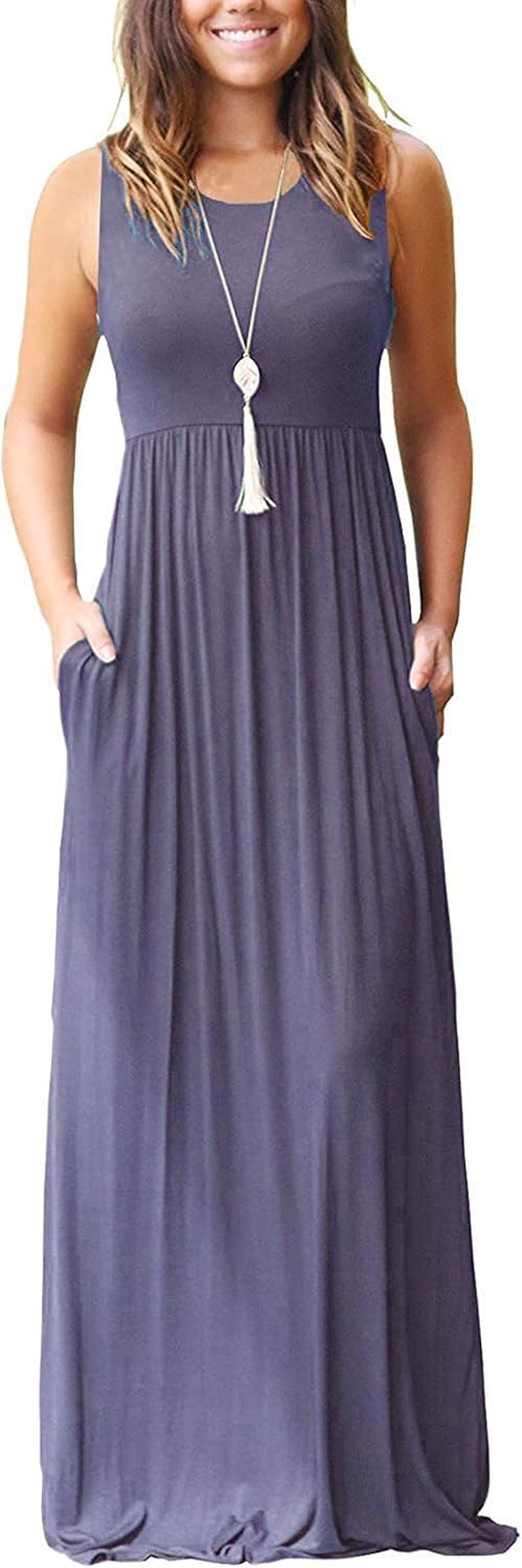 MOLERANI Women's Loose Plain Maxi Dresses Casual Long Dresses with Pockets - Image 39