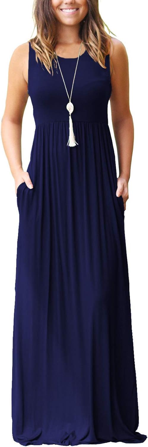 MOLERANI Women's Loose Plain Maxi Dresses Casual Long Dresses with Pockets - Image 24