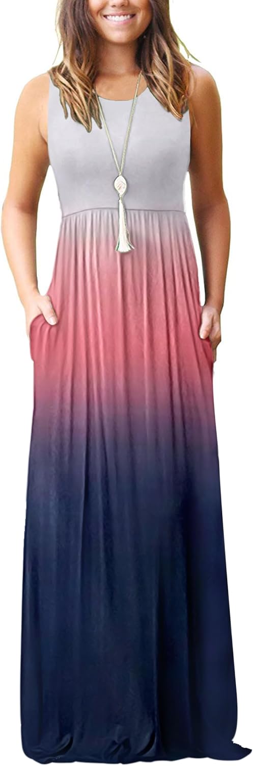 MOLERANI Women's Loose Plain Maxi Dresses Casual Long Dresses with Pockets - Image 35