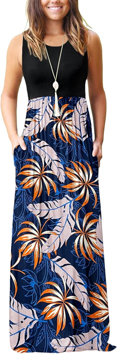 MOLERANI Women's Loose Plain Maxi Dresses Casual Long Dresses with Pockets - Image 49