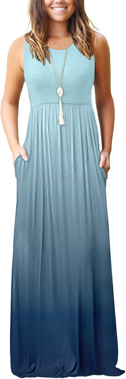 MOLERANI Women's Loose Plain Maxi Dresses Casual Long Dresses with Pockets - Image 26