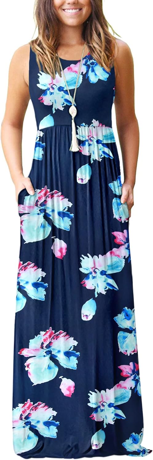 MOLERANI Women's Loose Plain Maxi Dresses Casual Long Dresses with Pockets - Image 29