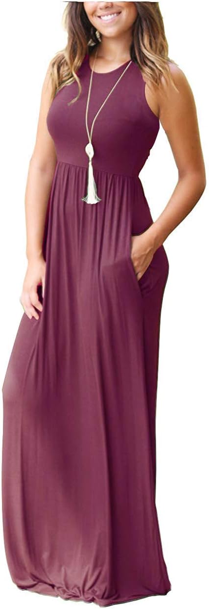 MOLERANI Women's Loose Plain Maxi Dresses Casual Long Dresses with Pockets - Image 2
