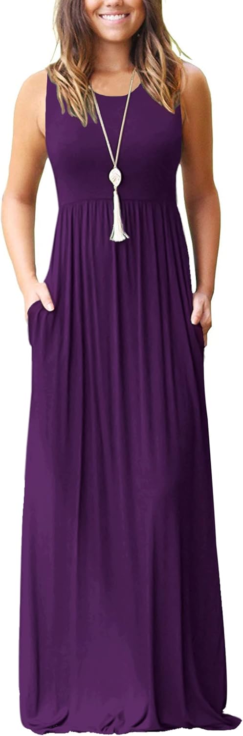MOLERANI Women's Loose Plain Maxi Dresses Casual Long Dresses with Pockets - Image 25